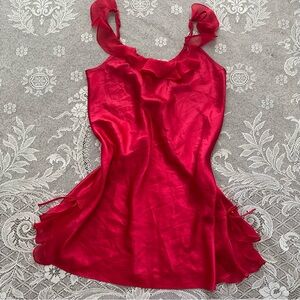 Morgan Taylor intimates red satiny slip